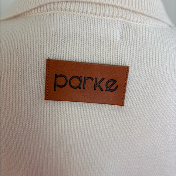 Parke Cashmere and Wool Polo Sweater In Cream Size L/XL - Picture 11 of 14